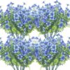 317f8a8d4128eab4 Grunyia 10 Bundles Artificial Flowers Outdoor UV Resistant Fake Flowers No Fade Faux Plants Garden Porch Window Box Decorating (White)