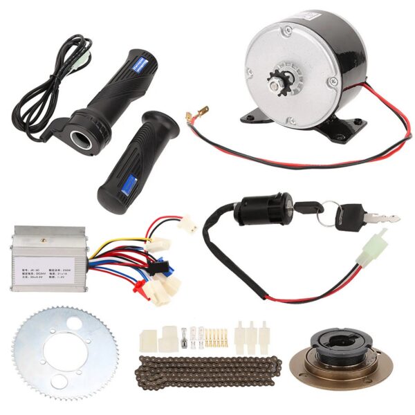 31826ae20738d62a 9Pcs/Set 250W 24V Brush Motor Set Bicycle Bike Conversion High Speed Kit Accessory