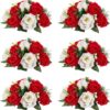 319c58233df3dbd7 NUPTIO Flower Ball Arrangement Bouquet - 2 Pcs 9.5 inch Diameter Dusty Rose Fake Flowers Roses Balls for Centerpieces Tables - Artificial Rose Arrangements for Wedding Centerpiece Table Decorations