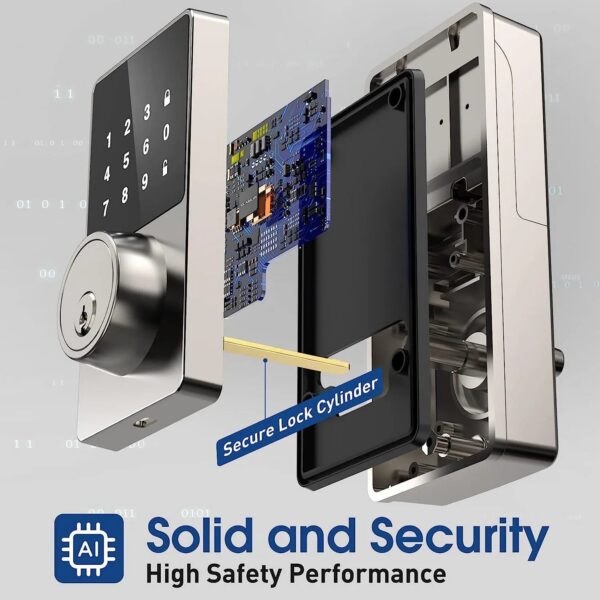 31a684d1ad8bf908 Smart Lock with password, Keyless Entry Door Lock with Touchscreen Keypads, Easy to Install, App Unlock, 50 User Codes