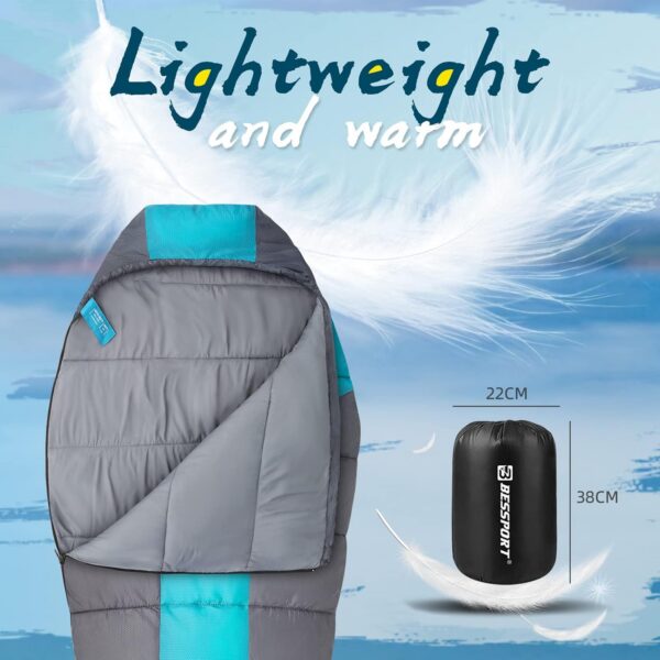 31a7f769b604d53b Bessport Schlafsack Outdoor Mumienschlafsack 3 Saison Klein und Ultraleicht Erwachsene Schlafsack Warm Wasserabweisend für Camping Schlafsack Trekking