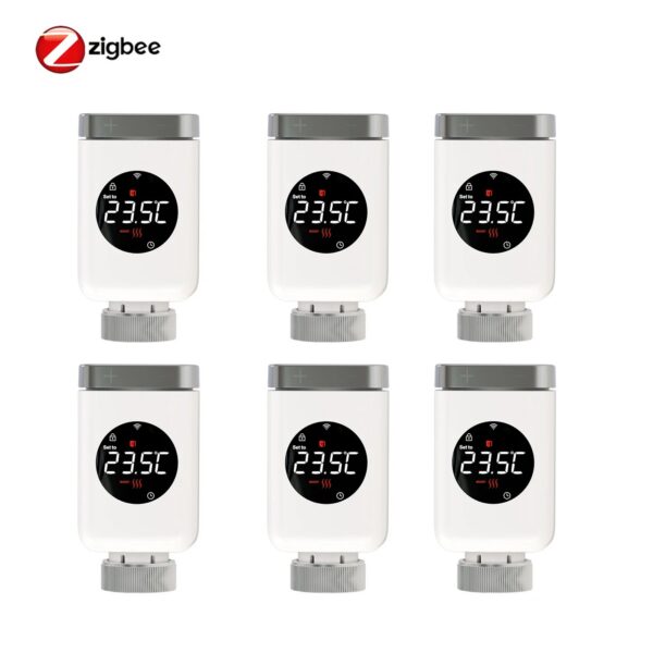 31aadcc82dc8387c MOES Tuya Smart Wifi/ZigBee Thermostatic Radiator Valve TRV Programmable App Remote Temperature Controller with Alexa GoogleHome