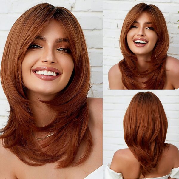 31b2167b38a8a1b0 Short Straight Blonde Hair For Black Women Shoulder Length Layered Natural Hairline Synthetic Heat Resistant Wig