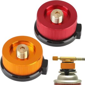 SANTUO 2Pcs Gas Adaptor Portable Gas Refill Adapter Stove Connector for Camping Stove and Camping Gas Butane Canister to Screw Gas Cartridge