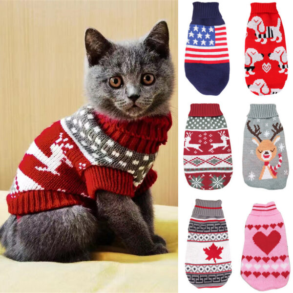 31bf412055e89c89 Cute Cat Sweater Costume Winter Warm Pet Clothes Cats Katten Sphynx Pullover Mascotas Clothing Gatos Products for Animals