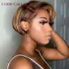 31c5056cadf542ff Pixie Cut Transparent Wigs For Women Straight Short Bob T Part Lace Wig Prepluck Brazilia Human Hair