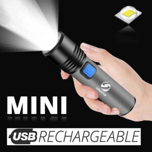31c68d869a74c73a USB Rechargeable Flashlight With LED Built in 1200mAh Lithium Battery Waterproof Camping Light Zoomable Torch