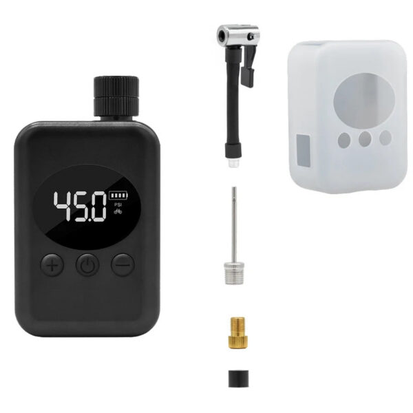 31c90621e83bb4cd Bike Pump Electric Mini Portable Bicycle Pump With Digital PSI Pressure Gauge Motocycle MTB Road Bike Tire Inflator