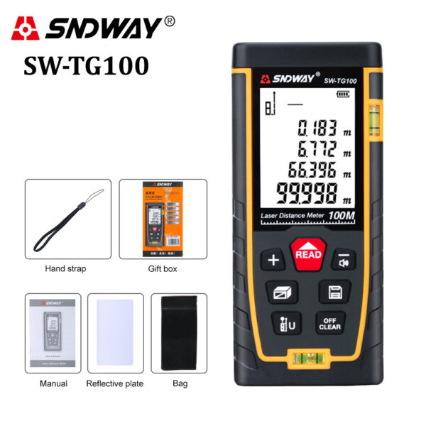 31d09733c3e5cd18 SNDWAY Laser Meter 50m 70m 100m 120m Rangefinder Digital Range Finder Trena Roulette Ruler Distance Measuring Tape