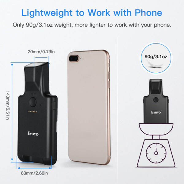31d819b5c9b9f94f Eyoyo EY-017 2D Back Clip Bluetooth Scanner Portable Barcode Data Matrix 1D QR Bar Code Reader Android IOS System