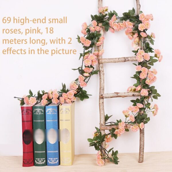 2.5m 1.8m Flower For Garland White Pink Home Room Wedding Decoration Silk Artificial Rose Vine Han