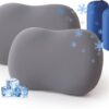 Camping Pillow for Sleeping, Memory Foam Travel Pillow, Cooling Small Pillow for Camp,Backpacking,Trip,Breathable & Waterproof Cover (1, Blue)