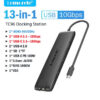 Lemorele 4K Hub C to Dual HDMI Gigabit Docking Station USB 3.0 VGA Adapter SD Card Readers for Windows Book Air