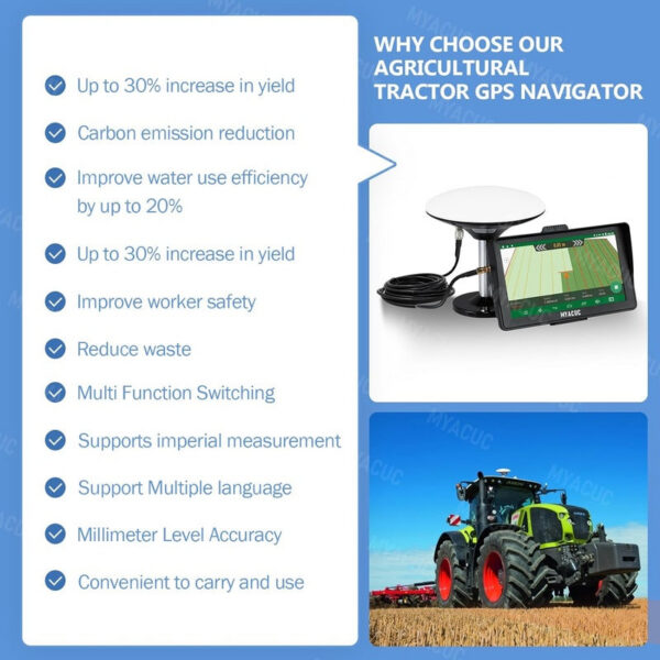 31e8c6aef94eb5b4 7 Inch Touch Screen Agriculture Tractor GPS Harvester GNSS Navigator for Seeding and Sowing Farmland Activities