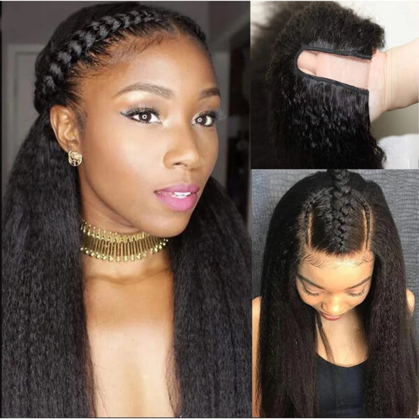 31ea1c9fa6089794 Kinky U 10-30 Inch V Part Yaki Straight Synthetic Hair Wig For Women Daily Use Glueless Full hine Made Wigs
