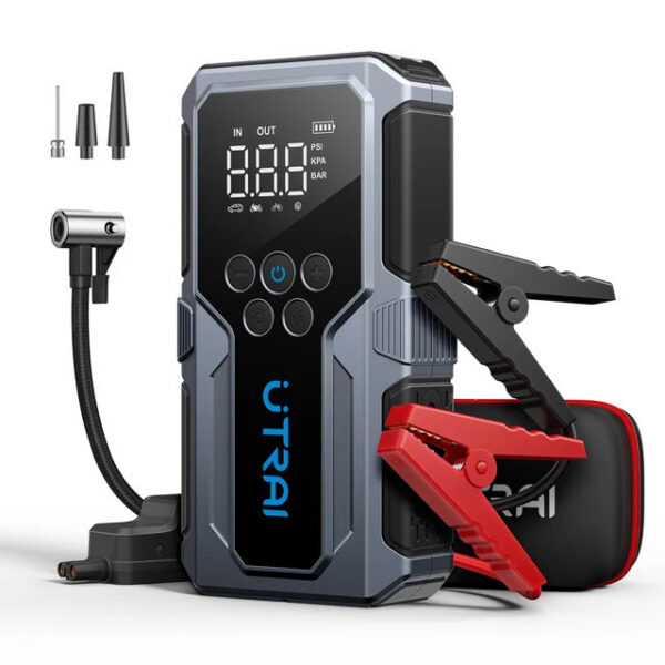 UTRAI 1500A Jump Power Bank Portable 150PSI Air Pump Battery Emergency Boosters Starting Device Car Starter 2024