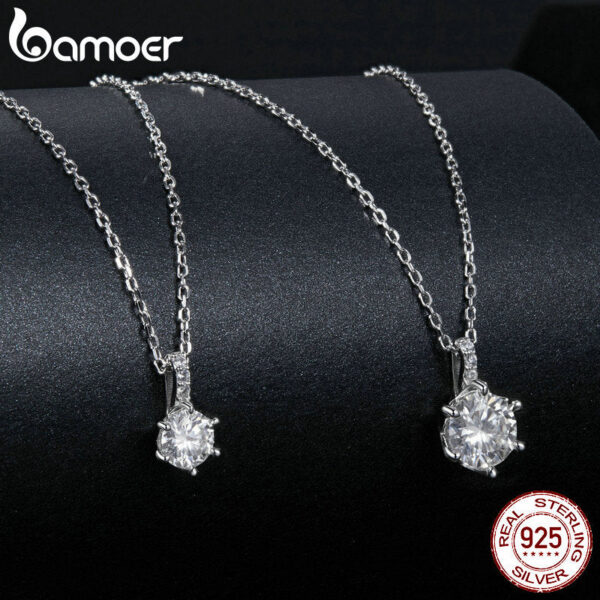 31f6ebeecdd69c6f BAMOER Moissanite Pendant Necklace D Color VVS1 Lab Grown Diamond for Women Wedding Engagement Sterling Sier Fine Jewelry