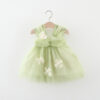 320ab054afbeb6f3 Sweet Flower Fairy Baby Girl Party Dresses Summer Solid Color Mesh Princess Evening Dress Kids Costume 0 to 3 Years Old Children