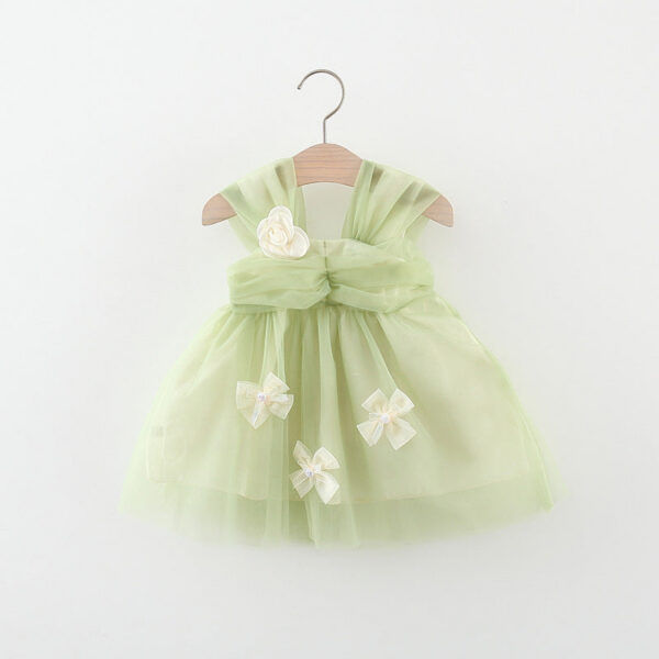 320ab054afbeb6f3 Sweet Flower Fairy Baby Girl Party Dresses Summer Solid Color Mesh Princess Evening Dress Kids Costume 0 to 3 Years Old Children