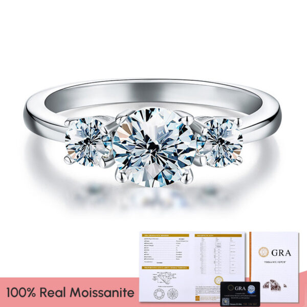321f70ab2b31934b GRA Shiny Real 1CT D Color Moissanite Diamond Wedding Rings For Women Original Sterling Sier Quality Fine Jewelry
