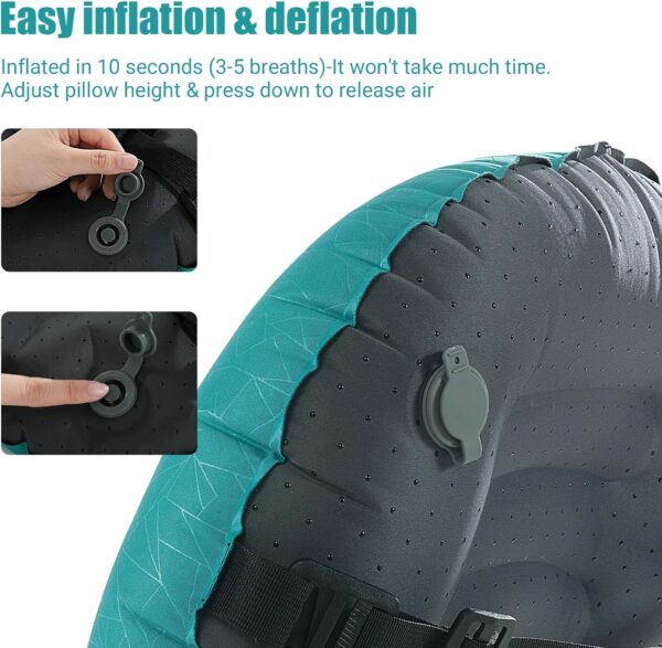 32210b0e840f7faa HOMBYS Beach Pillow Inflatable Camping Pillow Pool Pillow-Won’t Blow Away on Windy Beaches, Soft & Durable, Foldable and Portable, with Straps and Sandbag.(Blue, 17"x12.6"x4.7")
