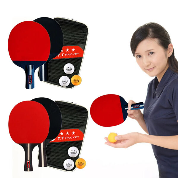 3237a4abadeaeaec Table Tennis Racket 2 Rackets & 3 Balls Table Tennis Paddles Professional Ping Pong Paddle with Bag for Beginners Training Game