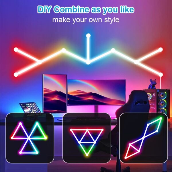 323d213d5071fbcc WIFI LED Smart Wall Lamp RGBIC Bar DIY Atmosphere Night Light APP Music Rhythm TV Backlight Bedroom Game Room Decoration