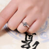 With Credentials 100% Original Sterling Rings Women's 1 Carat Imitation Diamond Ring Sier Jewelry Wedding Band