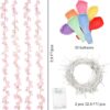 Sunm Boutique 8-Pack 47.2 Ft Artificial Cherry Blossom Garland Cherry Blossom Hanging Vine with 65.6 Ft Long 160 LED String Lights Silk Sakura Vines Garland for Wedding Party Home Decor, Pink