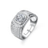 Business temperament GRA ring a caramossian stone heart eight arrow cut classic fashion crown full diamond men's je
