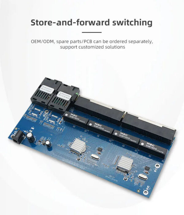 32584af0bd57a4a5 3pcs Gigabit placa metro Switch fibra 10/100/1000M 8 RJ45 UTP 2 SC Fiber Port Fast Ethernet PCBA Fiber Optical Media Converter