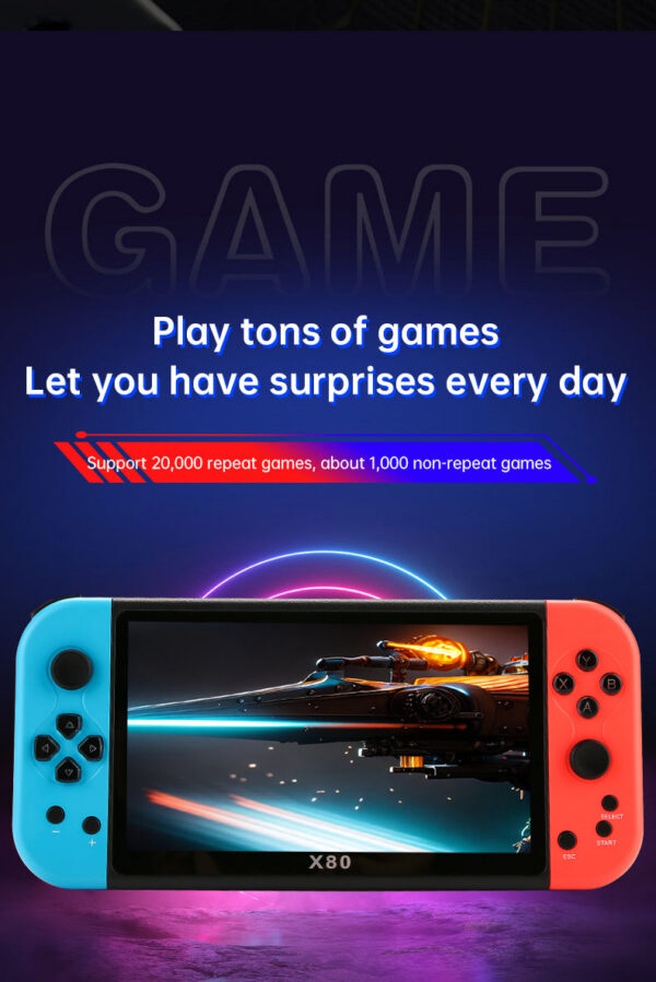 328c20e118f3a33d X80 large 7 inch TFT800*480 HD true color screen 3000mah handheld game console birthday Christmas gift