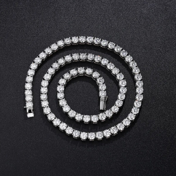 EWYA Sparkling Real Full 2.5/3/4/5mm D Color Moissanite Tennis Necklace for Women S Sier Diamond Neck Chain Necklaces Gift