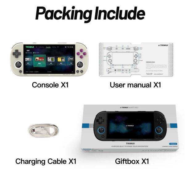 Trimui Smart Pro Handheld Console 4.96''IPS Screen Linux System Joystick RGB Lighting Smartpro Retro Video Game Player Gift