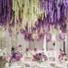 32954ed314330a32 CEWOR 24pcs Wisteria Hanging Flowers 3.6ft Artificial Vines Fake Garland Silk Flower String for Wedding Party Garden Outdoor Greenery Home Wall Decoration (Purple)