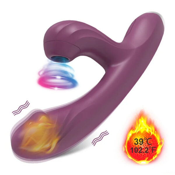 32994ef38815fcca Clit Sucker 2 in 1 Vibrator for Women G-Spot Clitoris Vacuum Stimulator Heating Dildo Toy Adults Goods