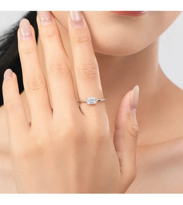329a0387f7a8903c MODIAN 925 Sterling Silver Emerald Cut Rectangle CZ Ring Exquisite Simple Anniversary Gifts For Women Fine Wedding Jewelry