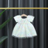 32afbb71d1a938da New Summer Colorful Baby Girls Party Dresses Sweet Bow Children Clotehs Puff Sleeves Toddler Kids Costume 0 To 3 Years Old