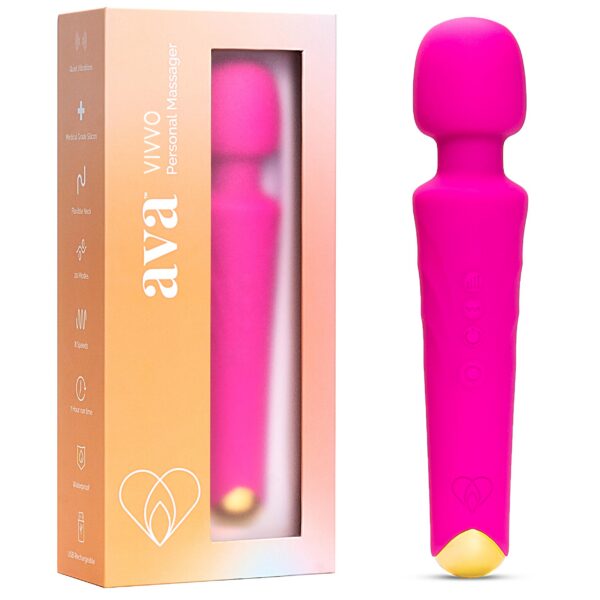 Ava Wand [Clit Stimulator Vibrators] Vibrator Woman Toy Gifts for Women 20 Patterns 8 Speeds of Pleasure Quiet & Small | Adult Sex Toys -Standard - Hot Pink