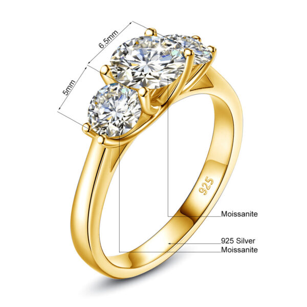 32bc63170e8ae4ed Yellow Gold Moissanite Rings for Women Total Is 2ct D Color VVS1Eternity Engagement Jewelry With Certificate Original Trend Gift