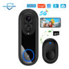 32bdf6f87e45f1a0 5G 2.4G WiFi Video Doorbell 1080P Wireless Bell Tuya APP Smart Intercom Camera IP65 Waterproof Ring Bell with 7000mAh Battery