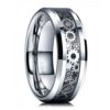 32d665d4e77f3795 Handmade Diamond Ornate Geometric 3D Band Gear Spinner Rings Rotating Mechanical Decompression Anxiety Ring for Women Men