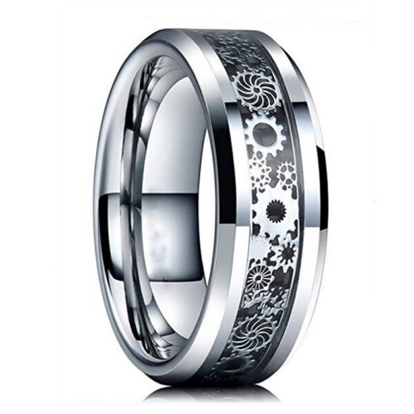 32d665d4e77f3795 Handmade Diamond Ornate Geometric 3D Band Gear Spinner Rings Rotating Mechanical Decompression Anxiety Ring for Women Men