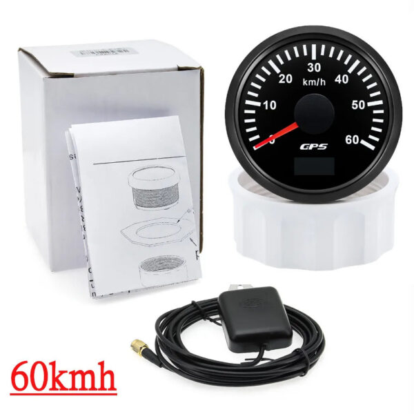 32d90237783ecdb8 HD 52MM GPS Speedometer 30/60/80/120/200 Km/h Boat Car Truck Speed Gauge Meter 7 Color Backlight With GPS Antenna 9-32V