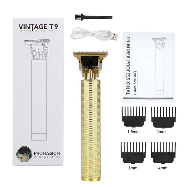 Men Electric Trimmers Set USB Rechargeable Hair Clipper Retro Double Cutter Head Shaver Beard Razor Haircut hine X0625