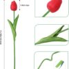 32e4d25139640b6b Dark Pink Tulips Artificial Flowers 20Pcs Real Touch Faux Fake Tulips Flowers for Home Office Wedding Decor Artificial Tulips Flower Arrangement Bouquet Faux Flowers for Decoration