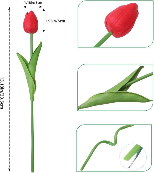 32e4d25139640b6b Dark Pink Tulips Artificial Flowers 20Pcs Real Touch Faux Fake Tulips Flowers for Home Office Wedding Decor Artificial Tulips Flower Arrangement Bouquet Faux Flowers for Decoration