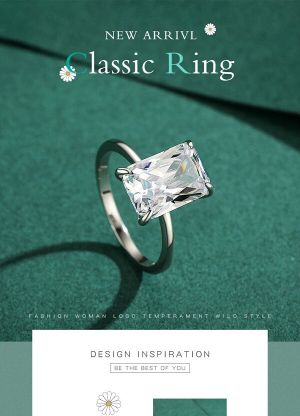 32f38c864c564006 Modian Classic Rectangular Cutting Clear CZ Ring Solid 925 Sterling Silver Luxury Finger Rings For Women Wedding Fine Jewelry