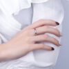 Stylish Rainbow Collection Square Full Of Diamond Couple Rings For Women Genuine Original Sterling S Sier Valentine Jewelry