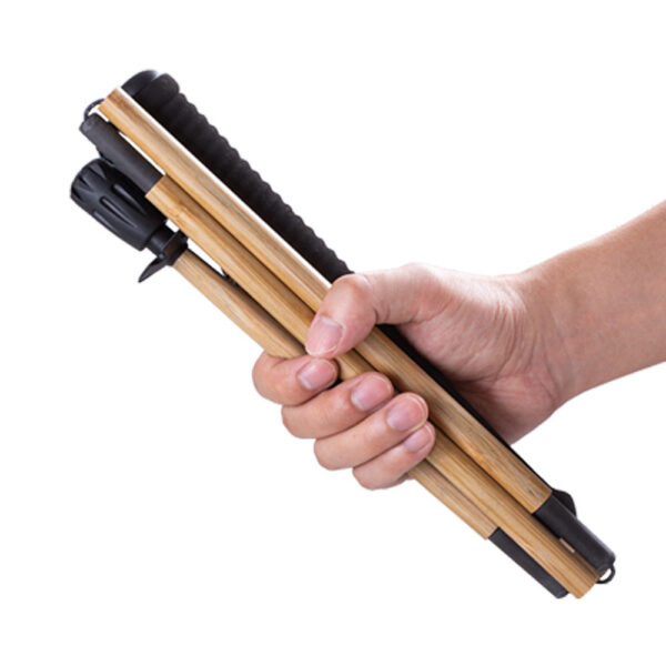 Bamboo Trekking Poles Carbon Fiber Hiking Portable 5-Section Foldable Outdoor Walking Sticks Walk Cane Climbing Equipment